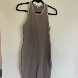 James Perse Brown Sleeveless Halter Bodycon Midi Dress